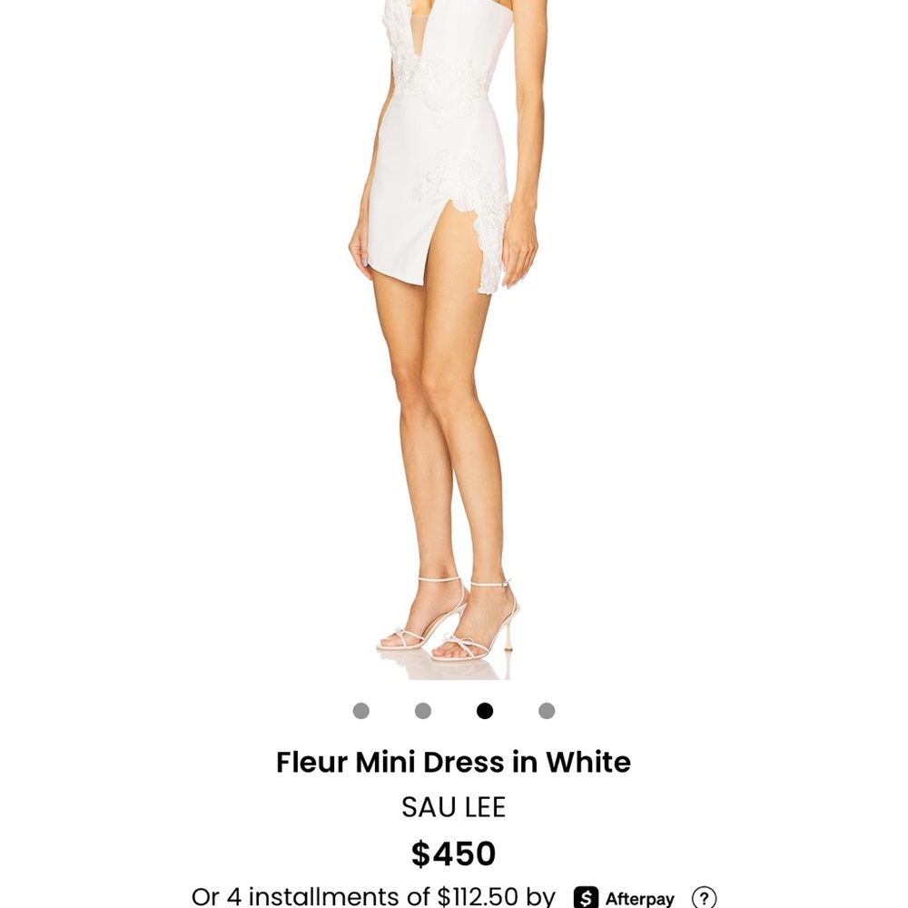 Sau Lee Lace-Trimmed Mini Dress in White